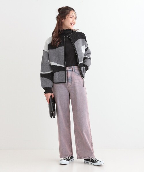 Cutie Blonde（キューティーブロンド）の「選べる3柄 ダブルZIPカーディガン（カーディガン/ボレロ・レディース・ネイビー系5/ライトイエロー系5/ブラック系4/ホワイト系4・00）」の15枚目の写真