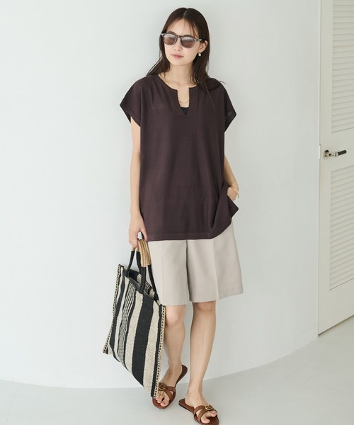 LAVEANGE(ラビアンジェ)の「【好機能シリーズ】接触冷感/UVカット/ショートパンツ(その他パンツ・レディース・ブラック/ブラウン/ベージュ・M/LL/3L/4L)」の9枚目の写真