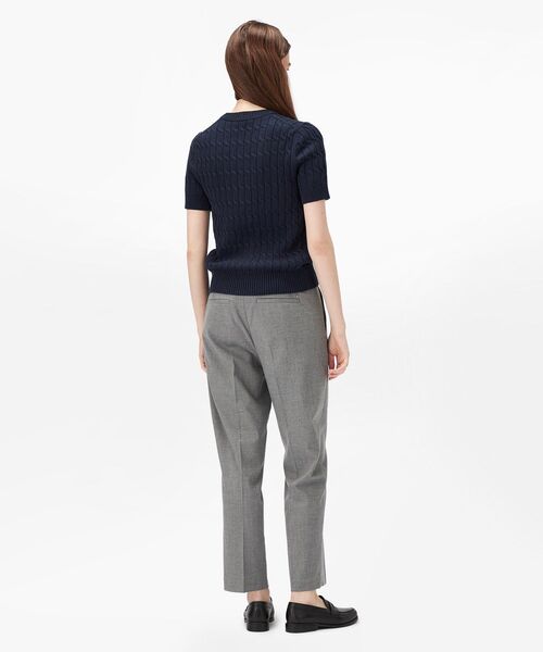 ケーブルショートスリーブクルーネックセーター（ニット/セーター