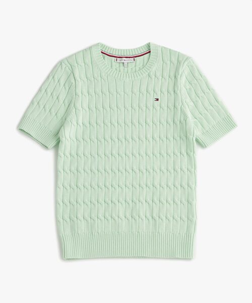 ケーブルショートスリーブクルーネックセーター（ニット/セーター