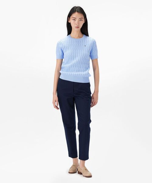 tommy jeans（トミー ジーンズ）の「ケーブルショートスリーブクルーネックセーター（ニット/セーター・レディース・ライトブルー/ネイビー/グレー/ブルー/ライトグリーン・MEDIUM/X-SMALL/XX-SMALL/SMALL）」の13枚目の写真