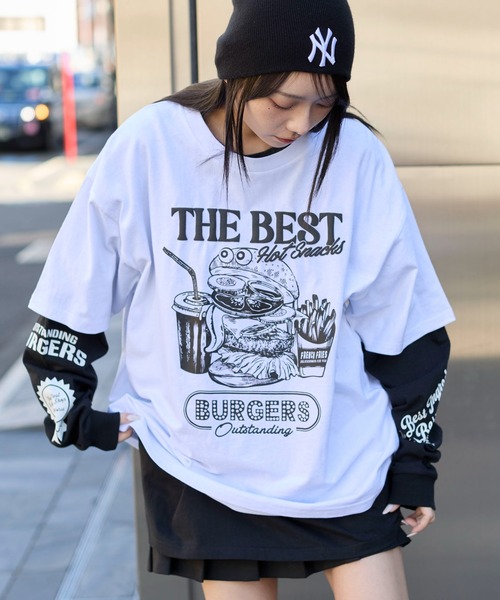 WEGO（ウィゴー）の「WEGO/グラフィックアンサンブルロンT（アンサンブル・メンズ・ブラック/ホワイト・LARGE/MEDIUM）」の2枚目の写真