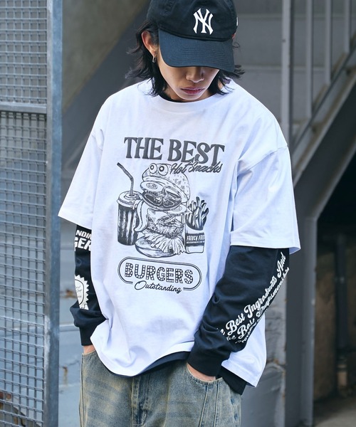 WEGO（ウィゴー）の「WEGO/グラフィックアンサンブルロンT（アンサンブル・メンズ・ブラック/ホワイト・LARGE/MEDIUM）」の10枚目の写真