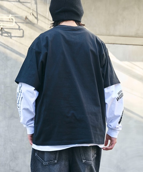 WEGO（ウィゴー）の「WEGO/グラフィックアンサンブルロンT（アンサンブル・メンズ・ブラック/ホワイト・LARGE/MEDIUM）」の14枚目の写真