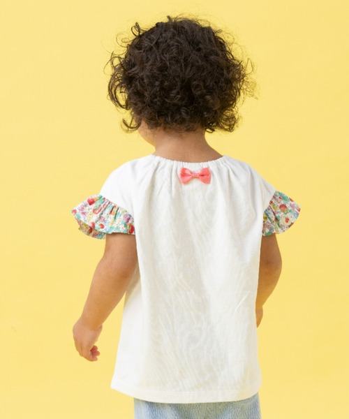 ANPANMAN KIDS COLLECTION(アンパンマンキッズコレクション)の「いちご総柄袖フリルリボンTシャツ(Tシャツ/カットソー・キッズ・オフホワイト/ピンク・90cm/100cm/110cm/120cm)」の3枚目の写真