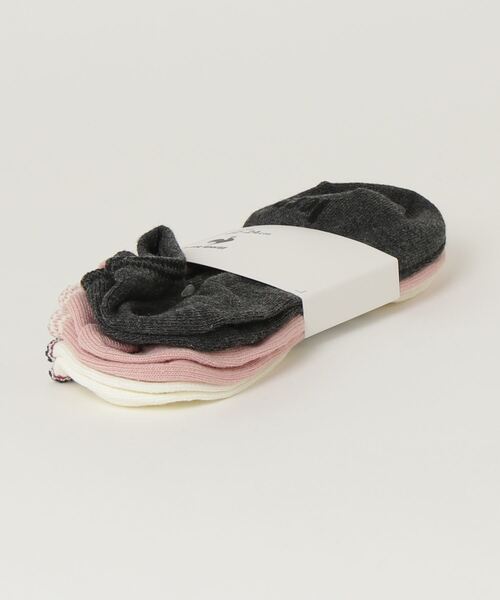 le coq sportif（ルコックスポルティフ）の「3Pソックス(スニーカー丈)【返品不可商品】（ソックス/靴下・メンズ・ホワイト×ピンク/ホワイト系その他4・22-24/25-27）」の3枚目の写真