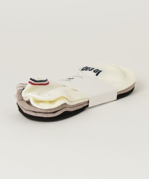 le coq sportif（ルコックスポルティフ）の「3Pソックス(スニーカー丈)【返品不可商品】（ソックス/靴下・メンズ・ホワイト×ピンク/ホワイト系その他4・22-24/25-27）」の4枚目の写真
