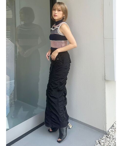 MURUA（ムルーア）の「クロシェフリンジニット（タンクトップ・レディース・ピンク/ブルー/グレー/ブラック・FREE）」の6枚目の写真