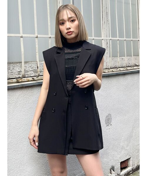 MURUA（ムルーア）の「クロシェフリンジニット（タンクトップ・レディース・ピンク/ブルー/グレー/ブラック・FREE）」の10枚目の写真