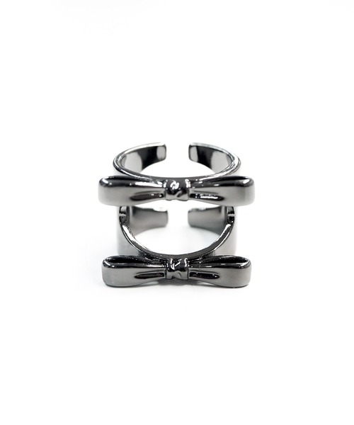 Casselini（キャセリーニ）の「Casselini(キャセリーニ)ダブルリボンリング（リング・レディース・シルバー/ブラック・13号）」の9枚目の写真