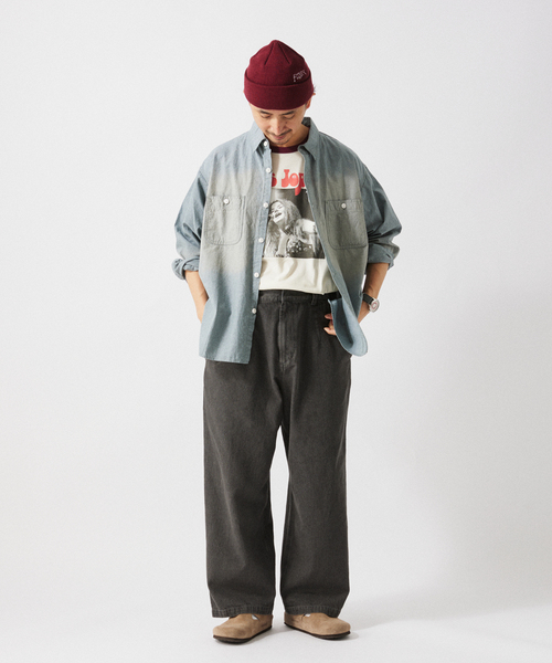 JOURNAL STANDARD relume（ジャーナルスタンダード　レリューム）の「デニム＆ヒッコリー ”レイジー” ペインターパンツ（デニムパンツ・メンズ・アイボリー/ブラックミックス/ダークブルー/コバルトブルー・LARGE/SMALL/MEDIUM）」の6枚目の写真