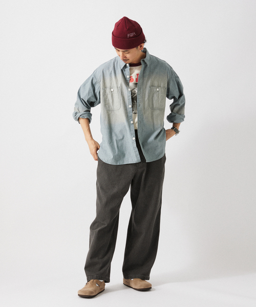 JOURNAL STANDARD relume（ジャーナルスタンダード　レリューム）の「デニム＆ヒッコリー ”レイジー” ペインターパンツ（デニムパンツ・メンズ・アイボリー/ブラックミックス/ダークブルー/コバルトブルー・LARGE/SMALL/MEDIUM）」の7枚目の写真