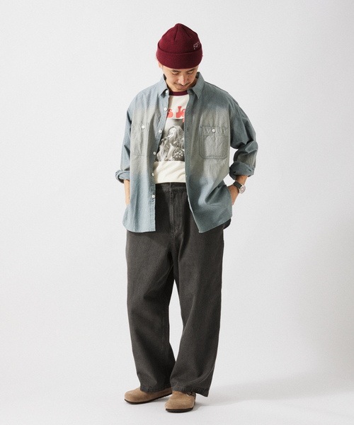 JOURNAL STANDARD relume（ジャーナルスタンダード　レリューム）の「デニム＆ヒッコリー ”レイジー” ペインターパンツ（デニムパンツ・メンズ・アイボリー/ブラックミックス/ダークブルー/コバルトブルー・LARGE/SMALL/MEDIUM）」の8枚目の写真