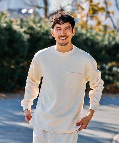 FOUND GOOD(ファウンドグッド)の「ダンボールプルオーバー(その他トップス・メンズ・ネイビー/ホワイト系1/グレー系5・S/M/L/XL)」の1枚目の写真