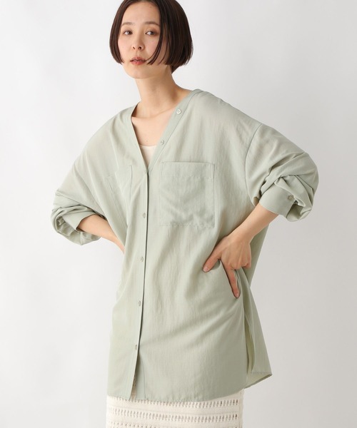 LEPSIM(レプシィム)の「VネックBIGシャツチュニック 318593(チュニック・レディース・ブラック/オフホワイト/グリーン系その他/グレイッシュベージュ/イエロー/モカ/チャコールグレー・FREE)」の7枚目の写真