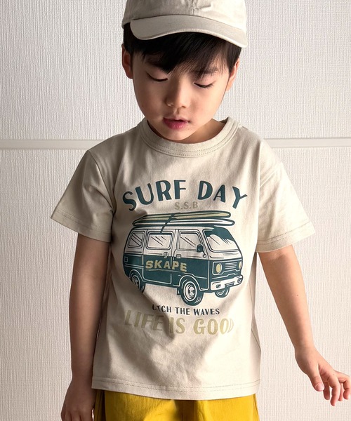 SKAPE(エスケープ)の「プチプリTシャツ(Tシャツ/カットソー・キッズ・パープル/ベージュ/グリーン/ホワイト/グレー/アイボリー/ブラック・90cm/100cm/110cm/120cm/130cm/80cm)」の22枚目の写真