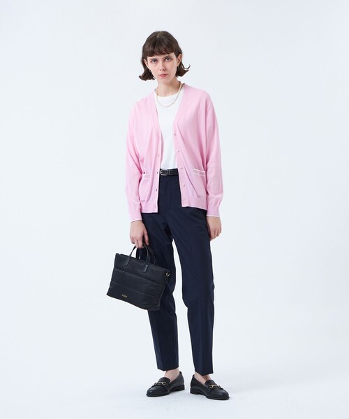 MACKINTOSH PHILOSOPHY（ﾏｯｷﾝﾄｯｼｭ ﾌｨﾛｿﾌｨｰ）の「トリミングカラーVネックカーディガン（カーディガン/ボレロ・レディース・グレー系その他/ブラック/ライトブルー/レッド/ダークネイビー・38）」の14枚目の写真