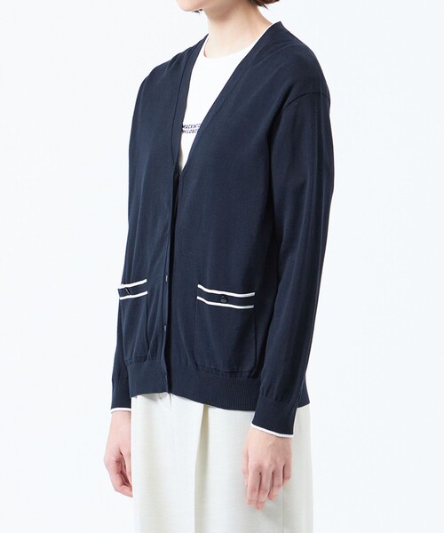 MACKINTOSH PHILOSOPHY（ﾏｯｷﾝﾄｯｼｭ ﾌｨﾛｿﾌｨｰ）の「トリミングカラーVネックカーディガン（カーディガン/ボレロ・レディース・グレー系その他/ブラック/ライトブルー/レッド/ダークネイビー・38）」の18枚目の写真