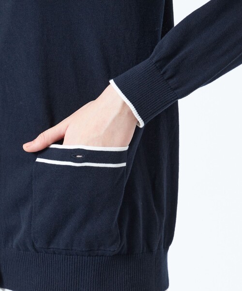 MACKINTOSH PHILOSOPHY（ﾏｯｷﾝﾄｯｼｭ ﾌｨﾛｿﾌｨｰ）の「トリミングカラーVネックカーディガン（カーディガン/ボレロ・レディース・グレー系その他/ブラック/ライトブルー/レッド/ダークネイビー・38）」の20枚目の写真