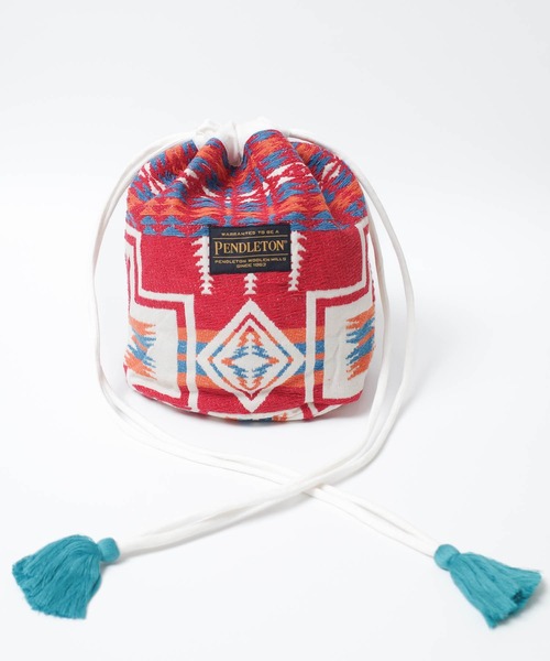 PENDLETON（ペンドルトン）の「【PE2】【PENDLETON/ペンドルトン】JAQUARD DRAW POUCH ジャガード ドロー ポーチ（ショルダーバッグ・レディース・レッド/チャコールグレー・FREE）」の12枚目の写真