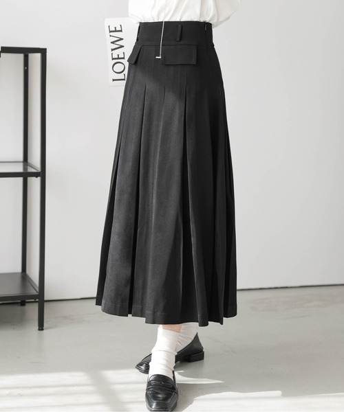 La-gemme(ラジェム)の「ボックスプリーツスカート(スカート・レディース・ベージュ/ブラック/アイボリー・M/L)」の10枚目の写真