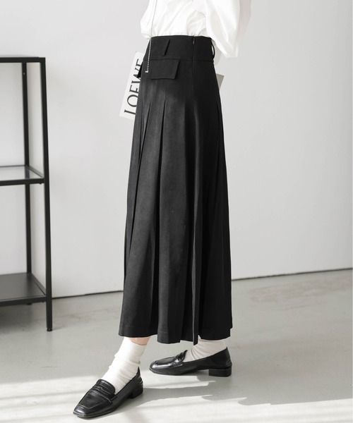 La-gemme(ラジェム)の「ボックスプリーツスカート(スカート・レディース・ベージュ/ブラック/アイボリー・M/L)」の11枚目の写真