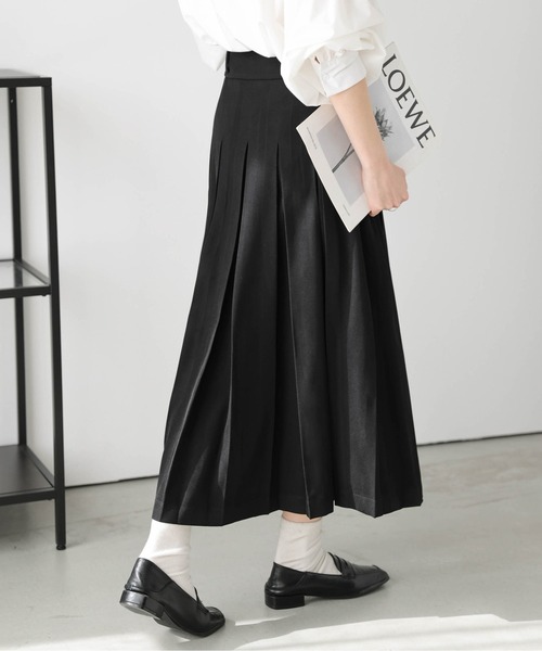 La-gemme(ラジェム)の「ボックスプリーツスカート(スカート・レディース・ベージュ/ブラック/アイボリー・M/L)」の12枚目の写真