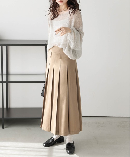 La-gemme(ラジェム)の「ボックスプリーツスカート(スカート・レディース・ベージュ/ブラック/アイボリー・M/L)」の15枚目の写真