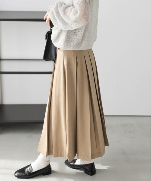 La-gemme(ラジェム)の「ボックスプリーツスカート(スカート・レディース・ベージュ/ブラック/アイボリー・M/L)」の16枚目の写真