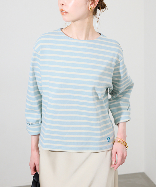 ORCIVAL(オーシバル)の「ORCIVAL/オーシバル クルーネックプルオーバー #B259(Tシャツ/カットソー・レディース・サックスブルー/レッド/ネイビー・FREE)」の1枚目の写真