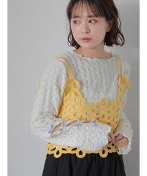 ehka sopo | 花ニットビスチェ(ベスト)