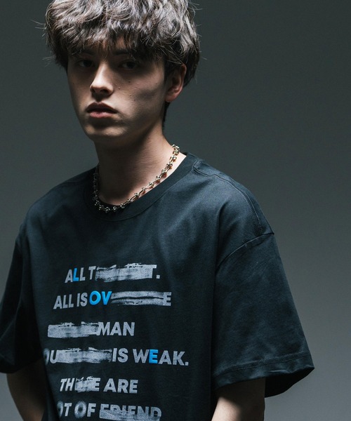 Rocky Monroe(ロッキーモンロー)の「オーバーサイズ古着風ロゴプリントクルーネック半袖Tシャツ(Tシャツ/カットソー・メンズ・ブラック/ホワイト系/ブラック系/ホワイト・S/M/L/XL)」の4枚目の写真