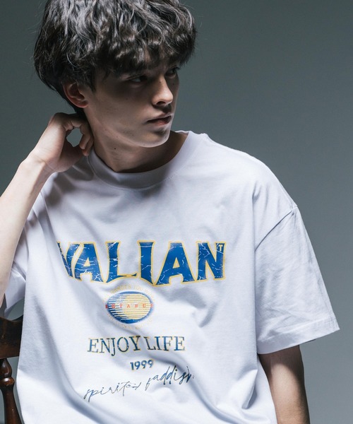 Rocky Monroe(ロッキーモンロー)の「オーバーサイズ古着風ロゴプリントクルーネック半袖Tシャツ(Tシャツ/カットソー・メンズ・ブラック/ホワイト系/ブラック系/ホワイト・S/M/L/XL)」の1枚目の写真