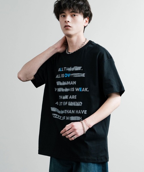 Rocky Monroe(ロッキーモンロー)の「オーバーサイズ古着風ロゴプリントクルーネック半袖Tシャツ(Tシャツ/カットソー・メンズ・ブラック/ホワイト系/ブラック系/ホワイト・S/M/L/XL)」の16枚目の写真
