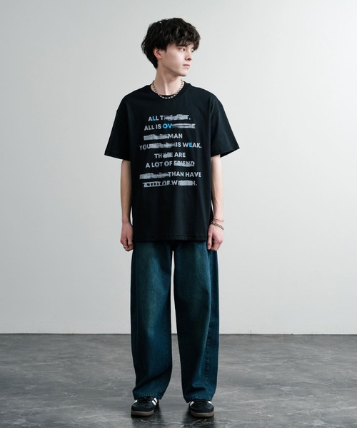 Rocky Monroe(ロッキーモンロー)の「オーバーサイズ古着風ロゴプリントクルーネック半袖Tシャツ(Tシャツ/カットソー・メンズ・ブラック/ホワイト系/ブラック系/ホワイト・S/M/L/XL)」の6枚目の写真