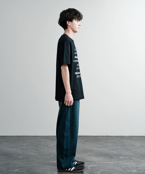 Rocky Monroe(ロッキーモンロー)の「オーバーサイズ古着風ロゴプリントクルーネック半袖Tシャツ(Tシャツ/カットソー・メンズ・ブラック/ホワイト系/ブラック系/ホワイト・S/M/L/XL)」の7枚目の写真