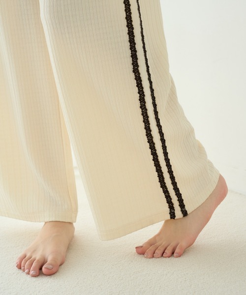 SNIDEL HOME デザインカットスウェットパンツ・フードパーカーセット デザインカットスウェットパンツ(ロングパンツ)｜スナイデル