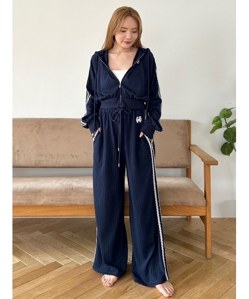 SNIDEL HOME デザインカットスウェットパンツ・フードパーカーセット セール】デザインカットスウェットパンツ（ルームウェア