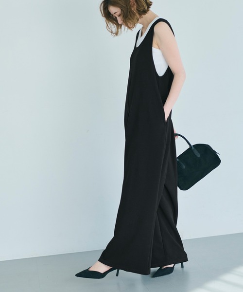 coca（coca）（コカ）の「エンボスタックワイドサロペット（サロペット/オーバーオール・レディース・ブラック・M/L）」の5枚目の写真