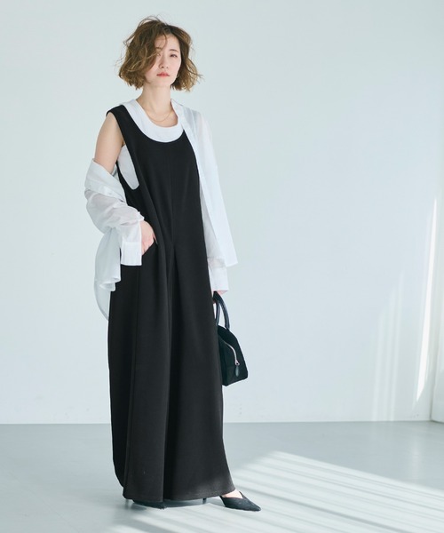 coca（coca）（コカ）の「エンボスタックワイドサロペット（サロペット/オーバーオール・レディース・ブラック・M/L）」の9枚目の写真