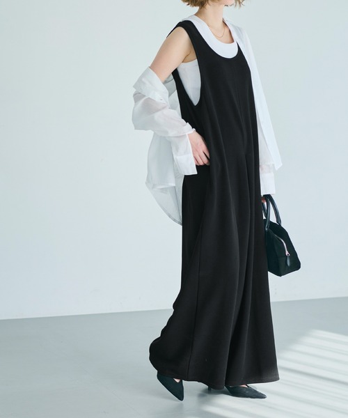 coca（coca）（コカ）の「エンボスタックワイドサロペット（サロペット/オーバーオール・レディース・ブラック・M/L）」の10枚目の写真