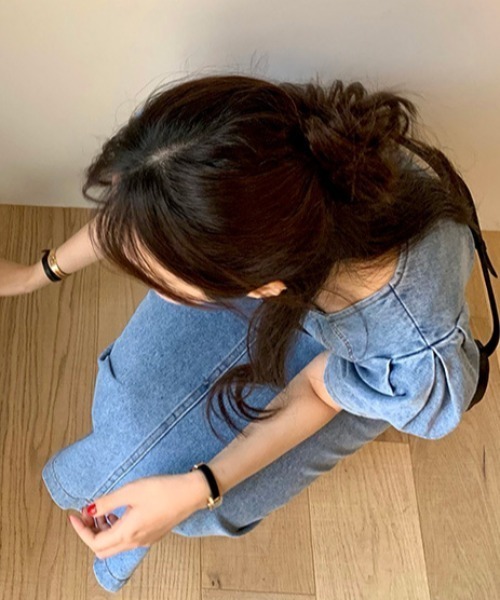 FREE STYLISTS(フリー スタイリスト)の「YUGA_YGMC デニム マーメイドワンピース(ワンピース・レディース・ライトブルー・S/M)」の3枚目の写真