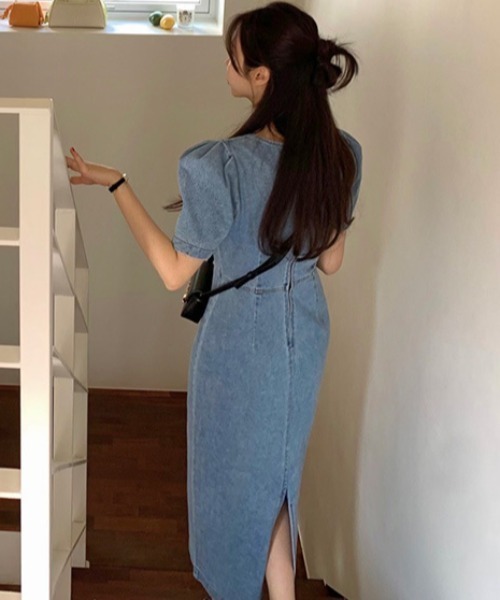 FREE STYLISTS(フリー スタイリスト)の「YUGA_YGMC デニム マーメイドワンピース(ワンピース・レディース・ライトブルー・S/M)」の13枚目の写真