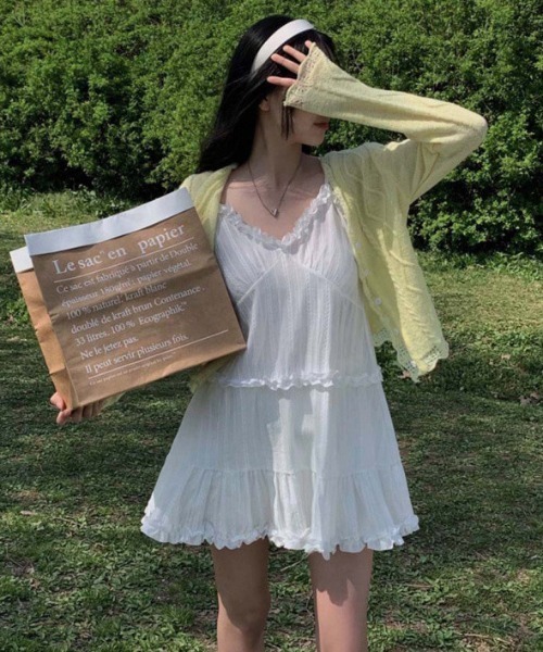 paravion（パラビオン）の「コットンライクミニワンピース（ワンピース・レディース・ブラック/ホワイト・FREE）」の8枚目の写真