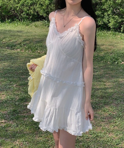 paravion（パラビオン）の「コットンライクミニワンピース（ワンピース・レディース・ブラック/ホワイト・FREE）」の10枚目の写真