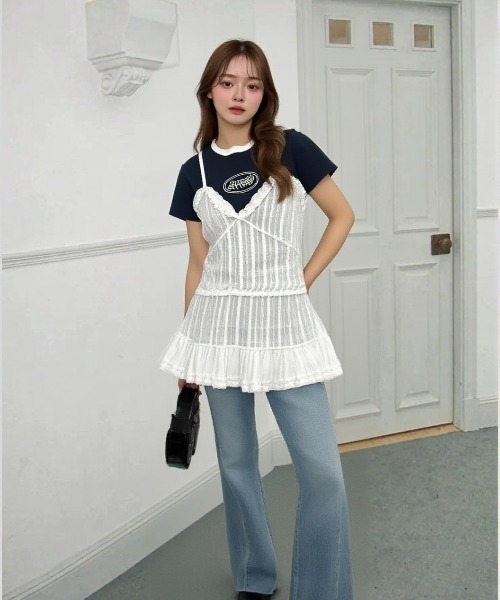 paravion（パラビオン）の「コットンライクミニワンピース（ワンピース・レディース・ブラック/ホワイト・FREE）」の11枚目の写真