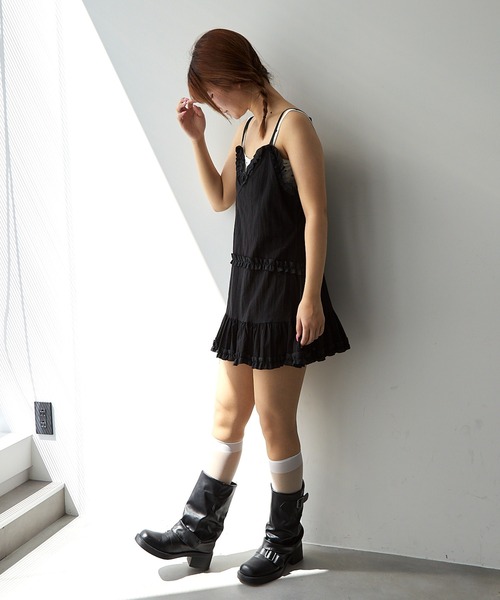 paravion（パラビオン）の「コットンライクミニワンピース（ワンピース・レディース・ブラック/ホワイト・FREE）」の13枚目の写真