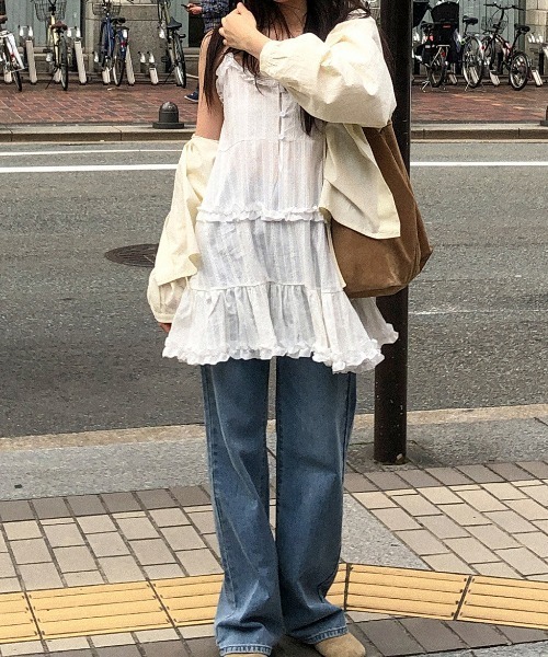 paravion（パラビオン）の「コットンライクミニワンピース（ワンピース・レディース・ブラック/ホワイト・FREE）」の19枚目の写真