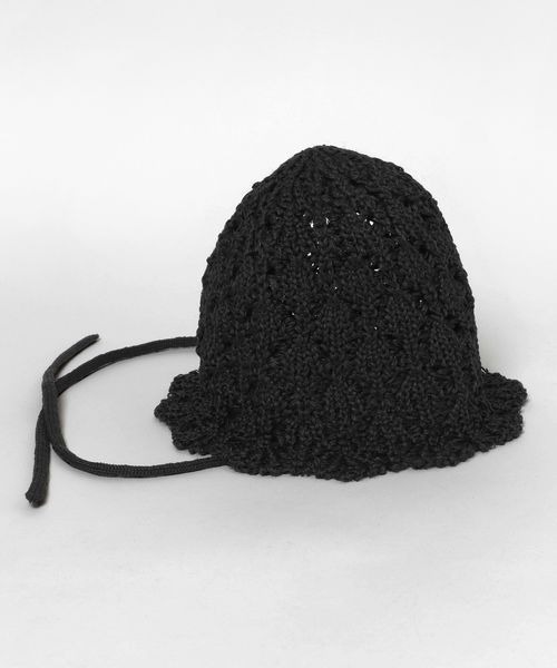 JEANASIS（ジーナシス）の「ヒモツキスカシアミHAT/321244（ハット・レディース・グレイッシュベージュ/ブラック・FREE）」の9枚目の写真