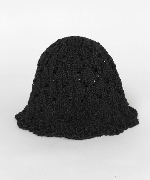 JEANASIS（ジーナシス）の「ヒモツキスカシアミHAT/321244（ハット・レディース・グレイッシュベージュ/ブラック・FREE）」の8枚目の写真